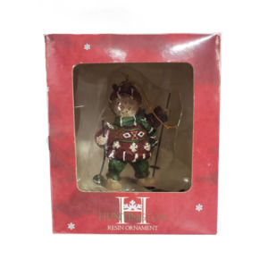 Huntington Resin Wood Look Christmas Ornament - Skiing Snowman Swedish Sweater 5